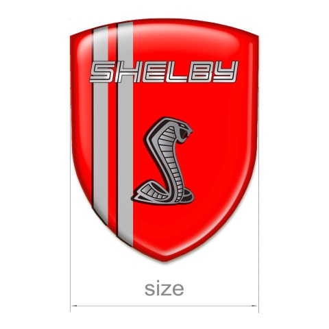 Ford Shelby Domed Emblem red Warp Grey Lines 