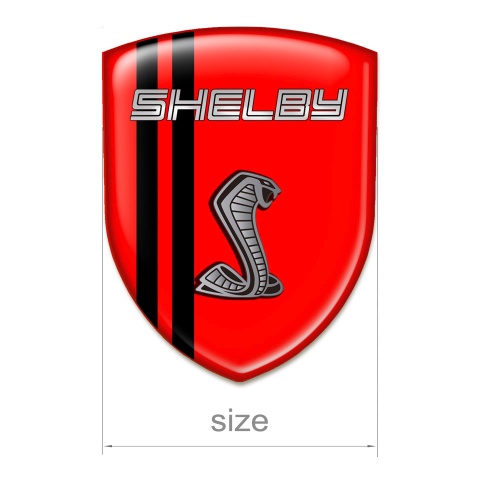 Ford Shelby 3D Gel Emblem Red Base Black Lines Style 