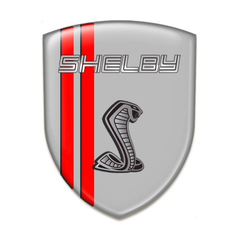 Ford Shelby Car Accessories Badge Grey Base Red Lines Version 