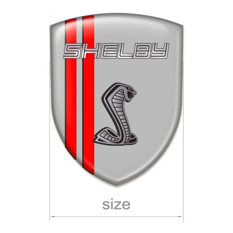 Ford Shelby Car Accessories Badge Grey Base Red Lines Version 