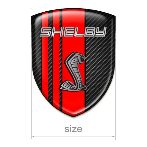 Ford Shelby Self Adhesive Car logo Emblem Black carbon Red Ribbons Design 