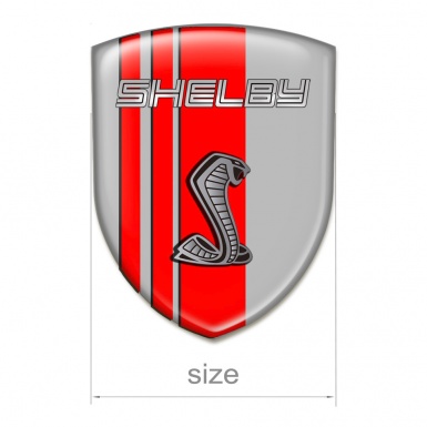 Ford Shelby Car Interior Badge grey Base Red Ribbons Style 