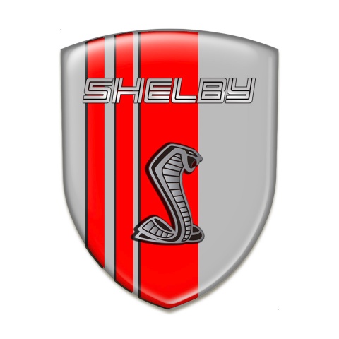 Ford Shelby Car Interior Badge grey Base Red Ribbons Style 