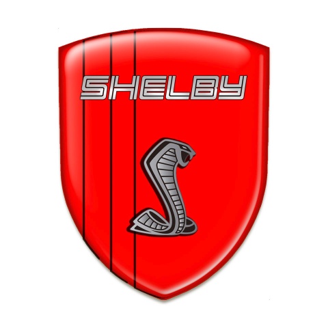 Ford Shelby Silicone Car Decal Badge Red design Grey 3d Logo 