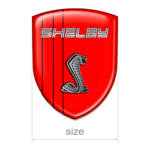 Ford Shelby Silicone Car Decal Badge Red design Grey 3d Logo 