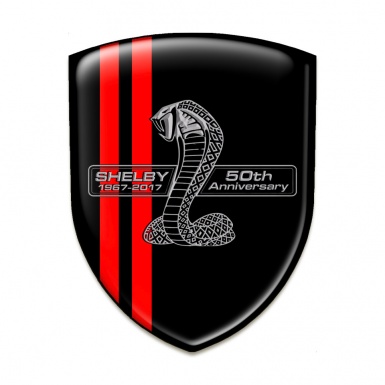 Ford Shelby Silicone Badge Black Red Base 50 Anniversary Edition 