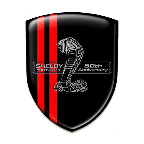 Ford Shelby Silicone Badge Black Red Base 50 Anniversary Edition 
