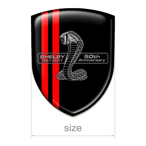 Ford Shelby Silicone Badge Black Red Base 50 Anniversary Edition 