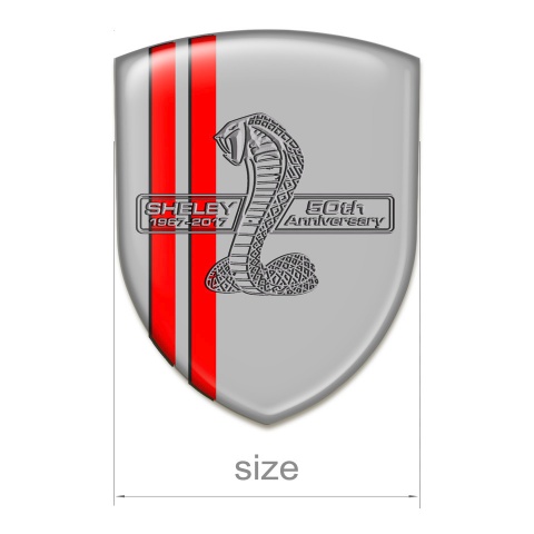 Ford Shelby Silicone Shield Grey Red Base 50 Anniversary style 