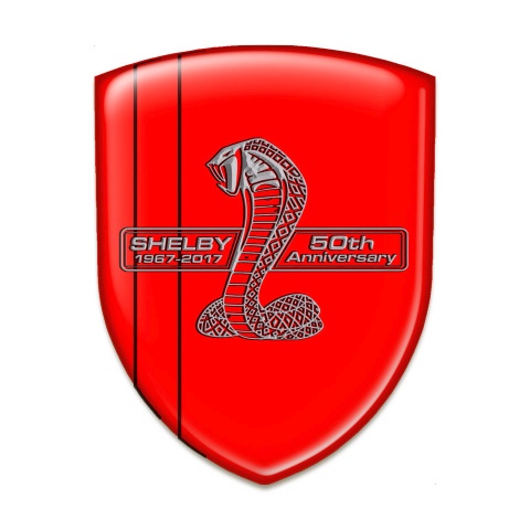 Ford Shelby Auto Emblem Red Warp 50 Anniversary Edition 