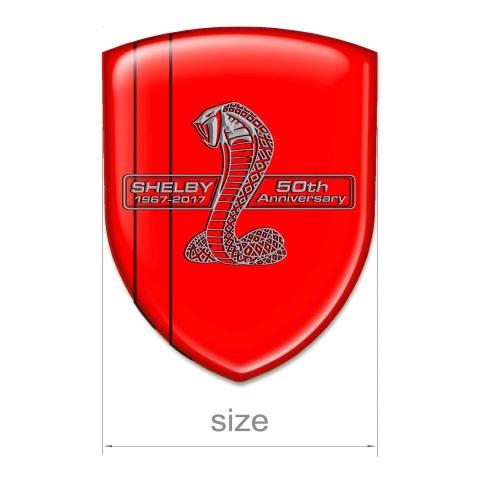 Ford Shelby Auto Emblem Red Warp 50 Anniversary Edition 