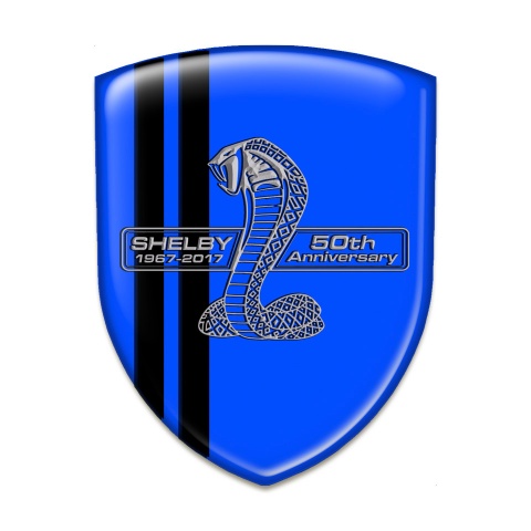Ford Shelby Domed Emblem Blue base Black Lines 50 Anniversary Edition 