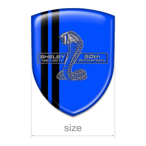 Ford Shelby Domed Emblem Blue base Black Lines 50 Anniversary Edition 