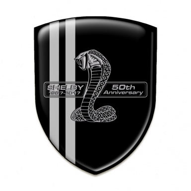 Ford Shelby 3D Gel Emblem Black Warp Grey Lines Version 