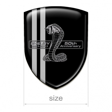 Ford Shelby 3D Gel Emblem Black Warp Grey Lines Version 