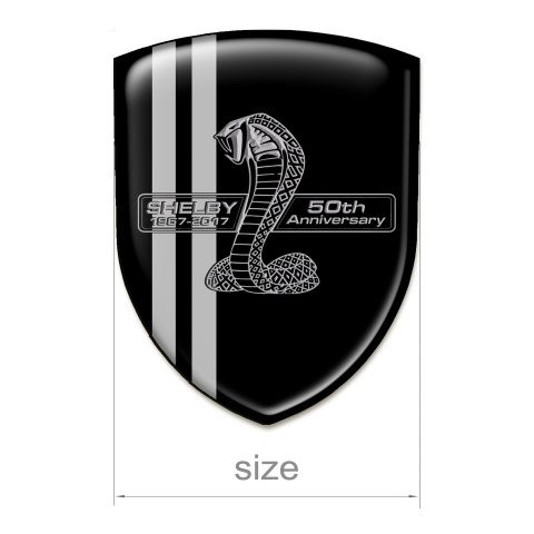 Ford Shelby 3D Gel Emblem Black Warp Grey Lines Version 