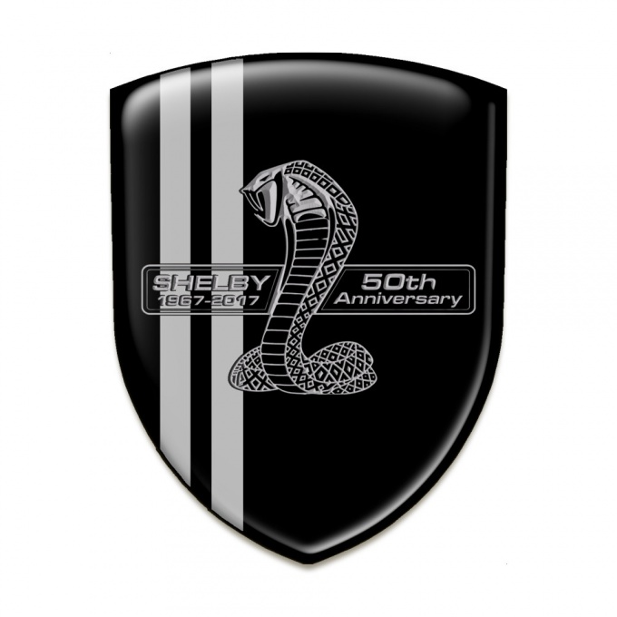 Ford Shelby 3D Gel Emblem Black Warp Grey Lines Version 