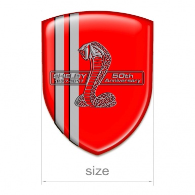 Ford Shelby Emblem Interior Red Background Grey Lines Version 