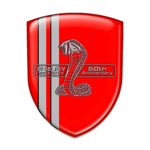 Ford Shelby Emblem Interior Red Background Grey Lines Version 