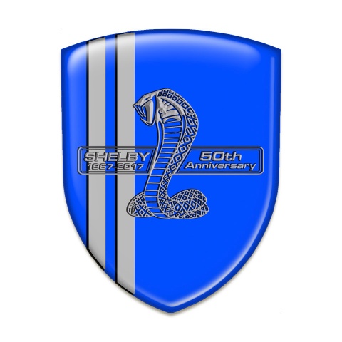 Ford Shelby Tuning Emblem High End Blue Base Grey Lines Version 