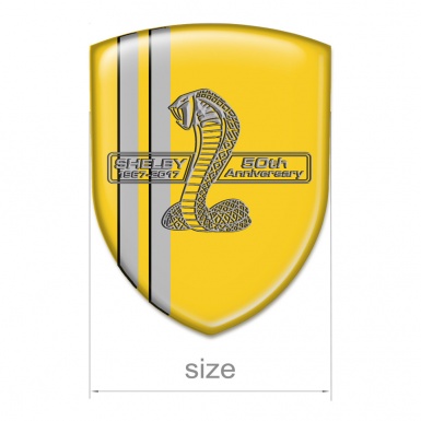 Ford Shelby Car Accessories Badge Yellow Warp Grey Lines Version 