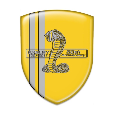 Ford Shelby Car Accessories Badge Yellow Warp Grey Lines Version 