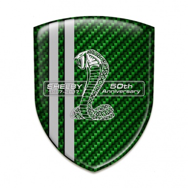 Ford Shelby Self Adhesive Car logo Emblem Green Carbon Grey Lines Version 