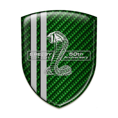 Ford Shelby Self Adhesive Car logo Emblem Green Carbon Grey Lines Version 