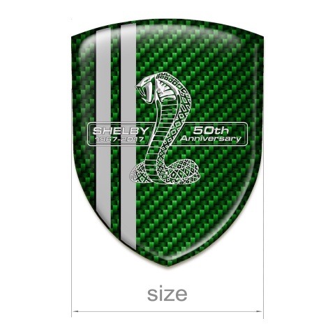 Ford Shelby Self Adhesive Car logo Emblem Green Carbon Grey Lines Version 