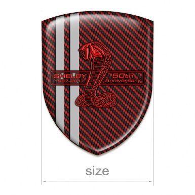 Ford Shelby Silicone Shield Red Carbon Grey lines and Red Logo 