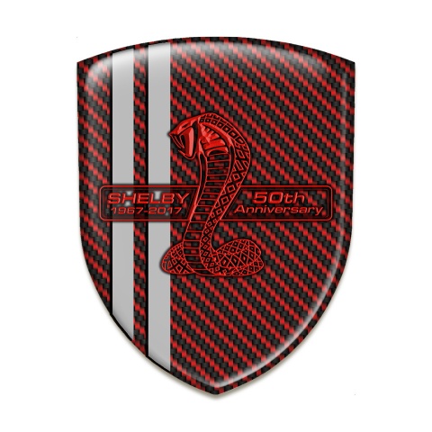 Ford Shelby Silicone Shield Red Carbon Grey lines and Red Logo 