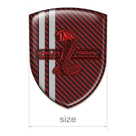 Ford Shelby Silicone Shield Red Carbon Grey lines and Red Logo 