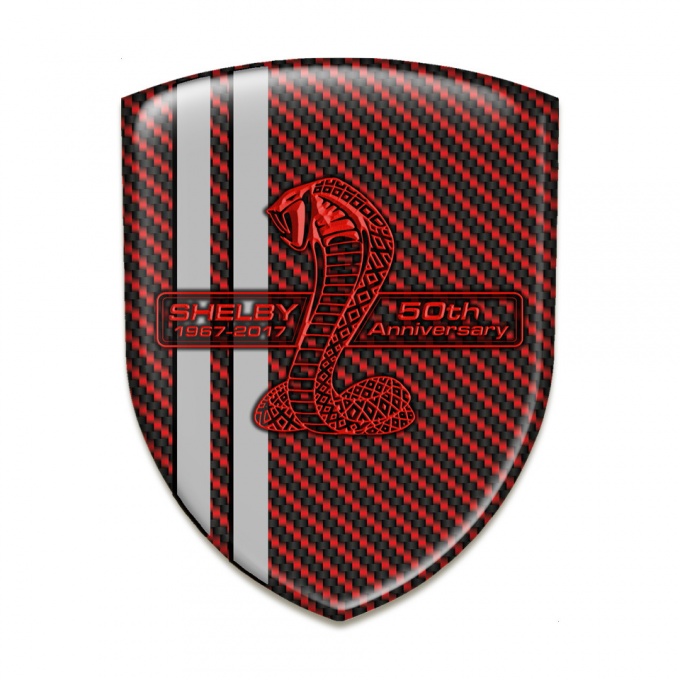 Ford Shelby Silicone Shield Red Carbon Grey lines and Red Logo 