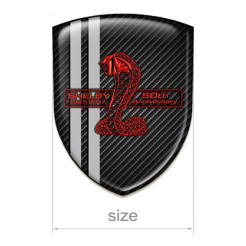 Ford Shelby Auto Emblem Black Carbon Grey Lines and Red Logo Design 