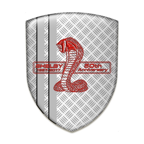 Ford Shelby Emblem Badge Logo Mesh Base Red Logo 