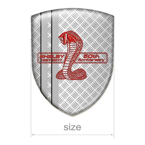 Ford Shelby Emblem Badge Logo Mesh Base Red Logo 