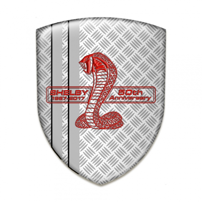Ford Shelby Emblem Badge Logo Mesh Base Red Logo 