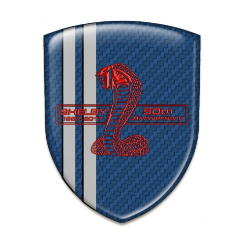 Ford Shelby Logo Emblem Navy Blue Carbon Grey Lines Version 