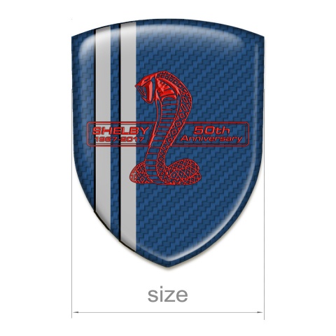Ford Shelby Logo Emblem Navy Blue Carbon Grey Lines Version 