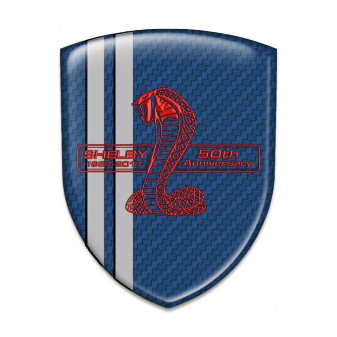 Ford Shelby Logo Emblem Navy Blue Carbon Grey Lines Version 