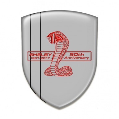 Ford Shelby Domed Emblem Grey Warp Red Logo Style 