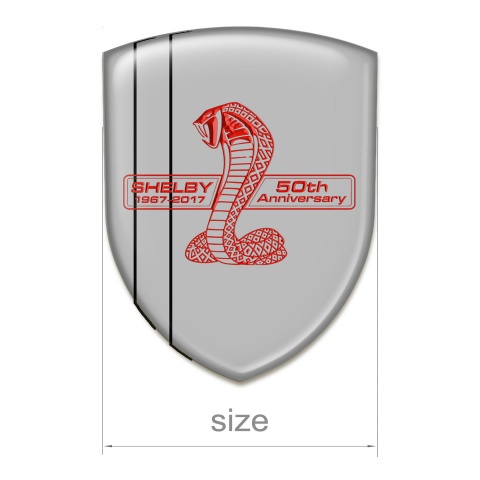 Ford Shelby Domed Emblem Grey Warp Red Logo Style 
