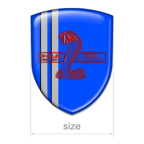 Ford Shelby Silicone Emblem Blue Background Grey Lines Variant