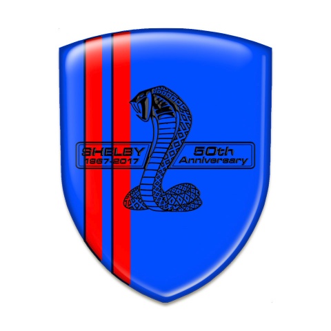 Ford Shelby Emblem Exterior Blue Base Red Lines Variant 