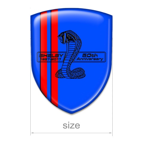 Ford Shelby Emblem Exterior Blue Base Red Lines Variant 