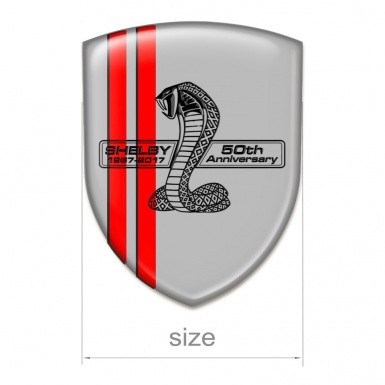 Ford Shelby Tuning Emblem Grey Background Red Lines Variant 