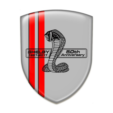 Ford Shelby Tuning Emblem Grey Background Red Lines Variant 