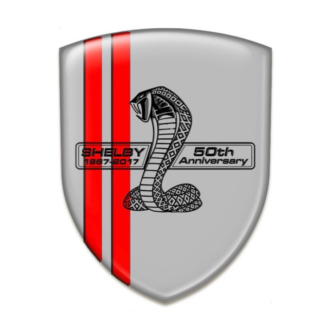 Ford Shelby Tuning Emblem Grey Background Red Lines Variant 