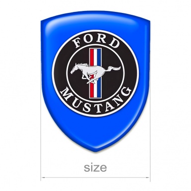 Ford Mustang Tuning Emblem Stylish Blue Print Style 