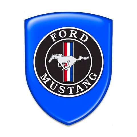 Ford Mustang Tuning Emblem Stylish Blue Print Style 